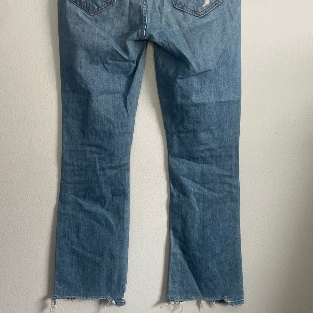 MOTHER The Insider Distressed Light Blue Straight-Leg Jeans Size 25 - Picture 10 of 15